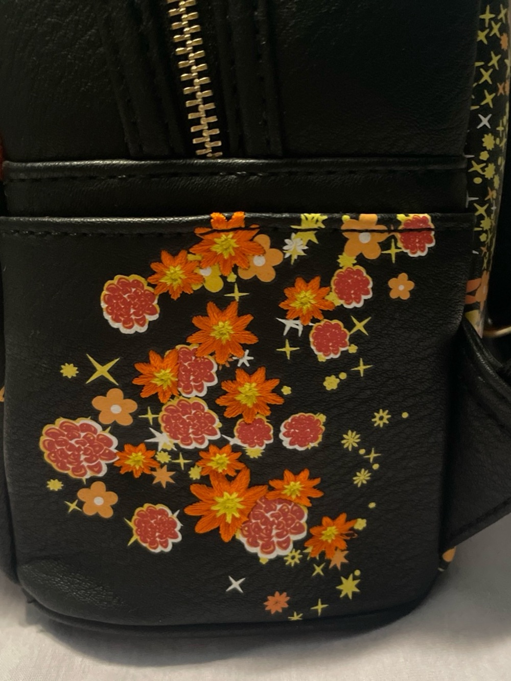 Loungefly Black Pixar 'Remember Me' Floral Mini Backpack - Picture 4 of 6